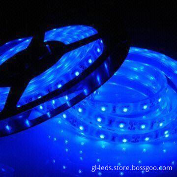 Flexible LED Strip with 300 Pieces/5m, 3528 SMD LED Source, and 12/24V DC Input Voltage